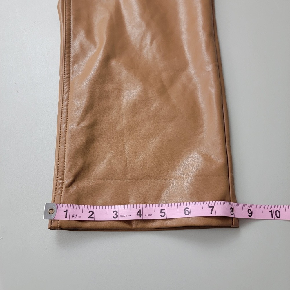 Abercrombie & Fitch Pant Curve Love 90s Straight Ultra High Rise Faux Leather 14 - Picture 9 of 12